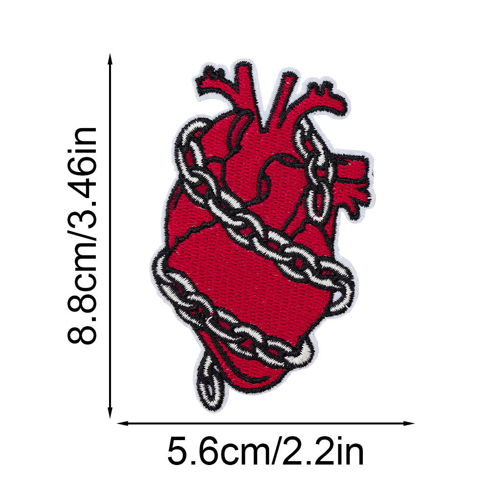 Wholesale Heart-shaped embroidery patch letters multi-color spelling DIY accessories
